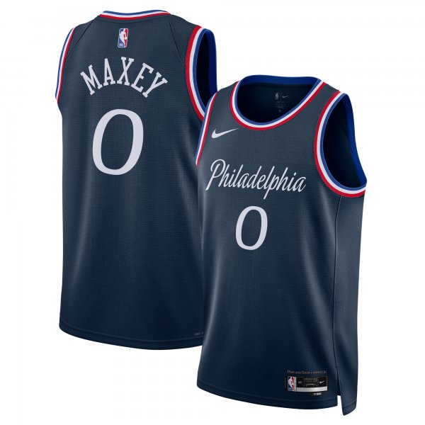 Men's Unisex Philadelphia 76ers #0 Tyrese Maxey Nike Navy 2025/26 Swingman City Edition Jersey
