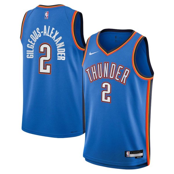 Youth #2 Shai Gilgeous-Alexander Oklahoma City Thunder Nike Swingman Icon Edition Blue Jersey